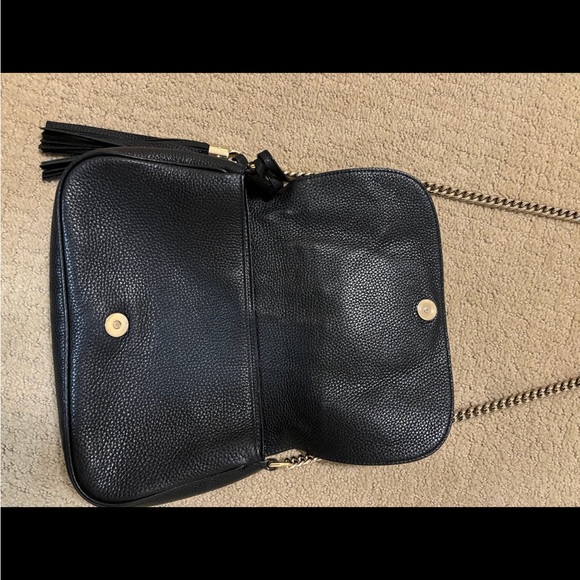 Gucci Soho Disco GG Black Calf Leather Tassel Chain Crossbody Bag - Picture 3 of 12